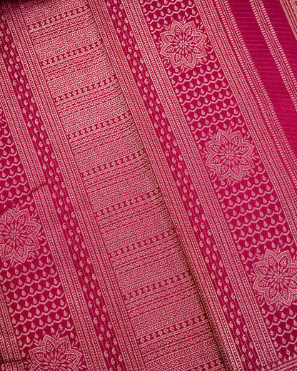 Pure Handloom Kanchipuram Silk Saree with Traditional Temple Brocade