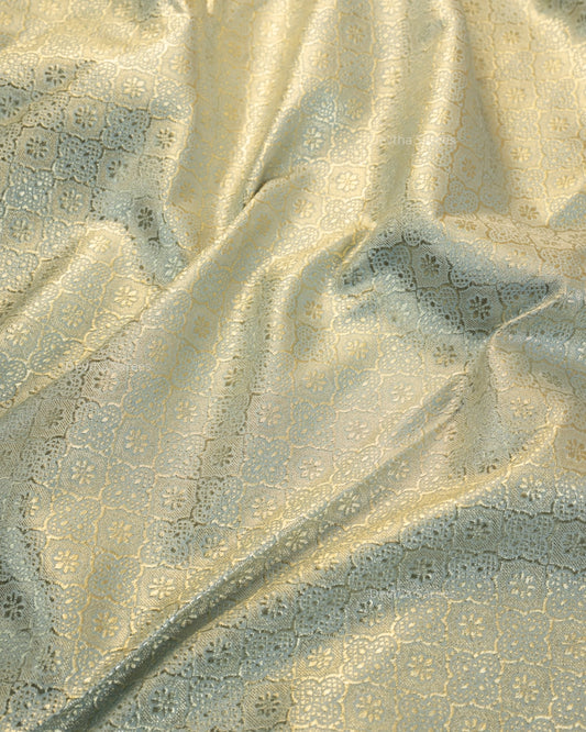 Pastel Baby Blue Premium Banarasi Katan Brocade Silk Saree (D21)
