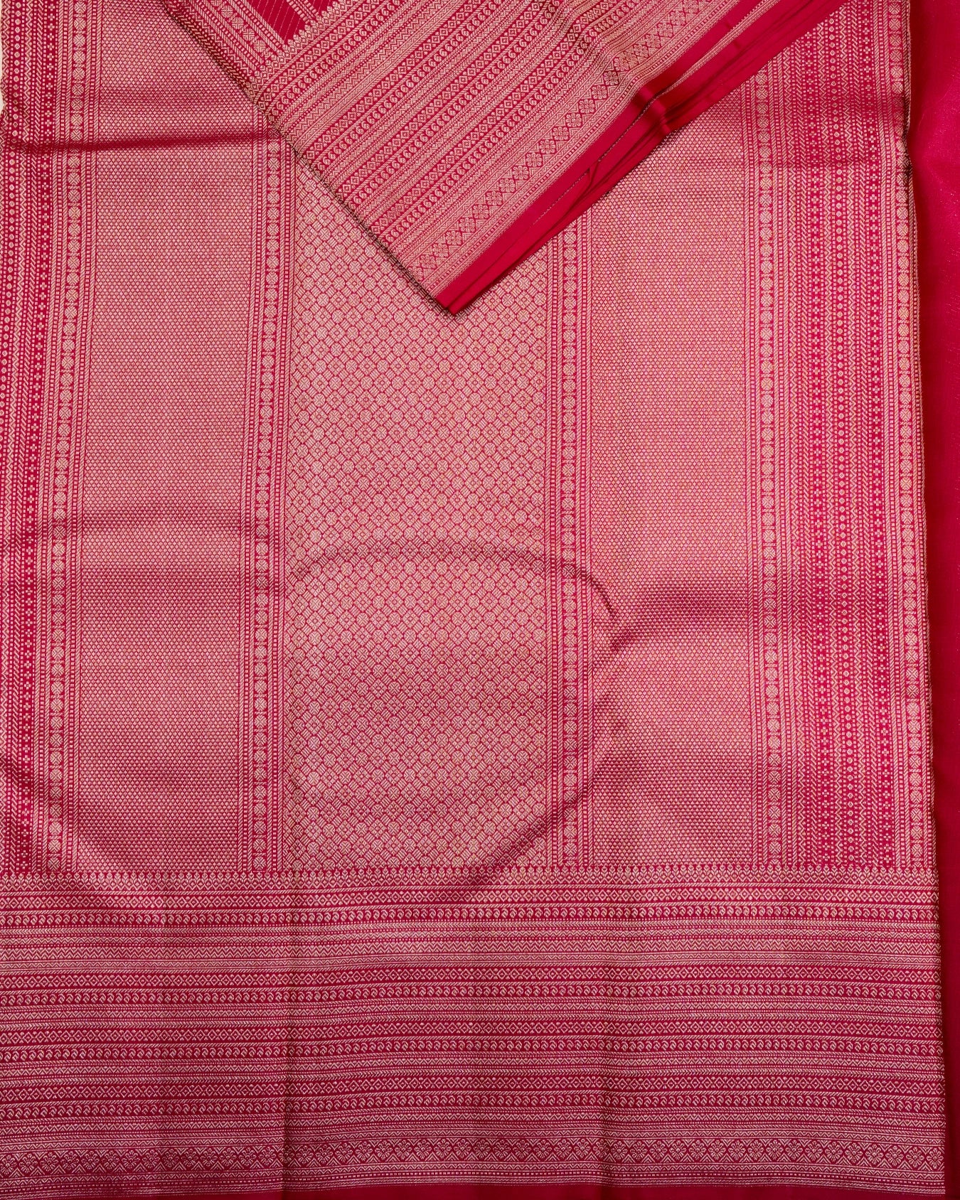 Pure Handloom Kanchipuram Silk Saree with Traditional Temple Floral Brocade