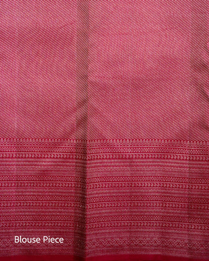 Pure Handloom Kanchipuram Silk Saree with Traditional Temple Floral Brocade