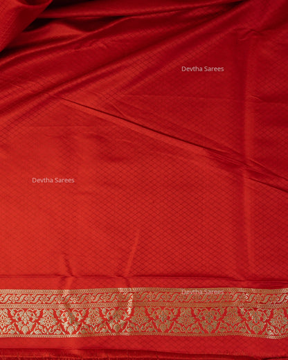 Red Premium Banarasi Katan Brocade Silk Saree (D11)