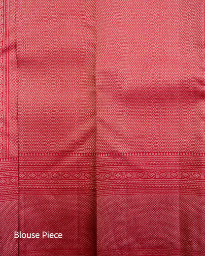 Pure Handloom Kanchipuram Silk Saree with Traditional Temple Block Brocade