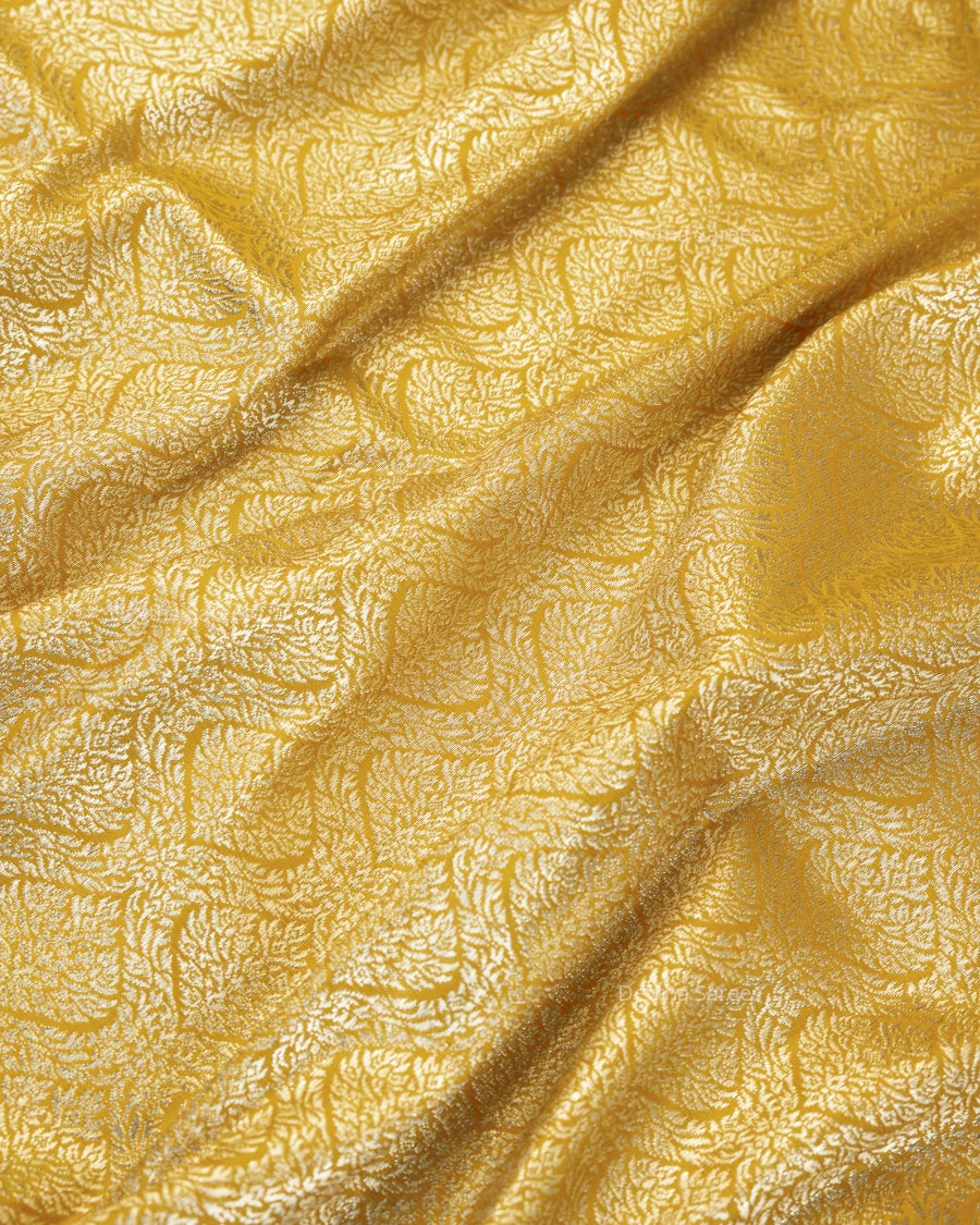 Mustard Yellow Premium Banarasi Katan Brocade Silk Saree (D16)