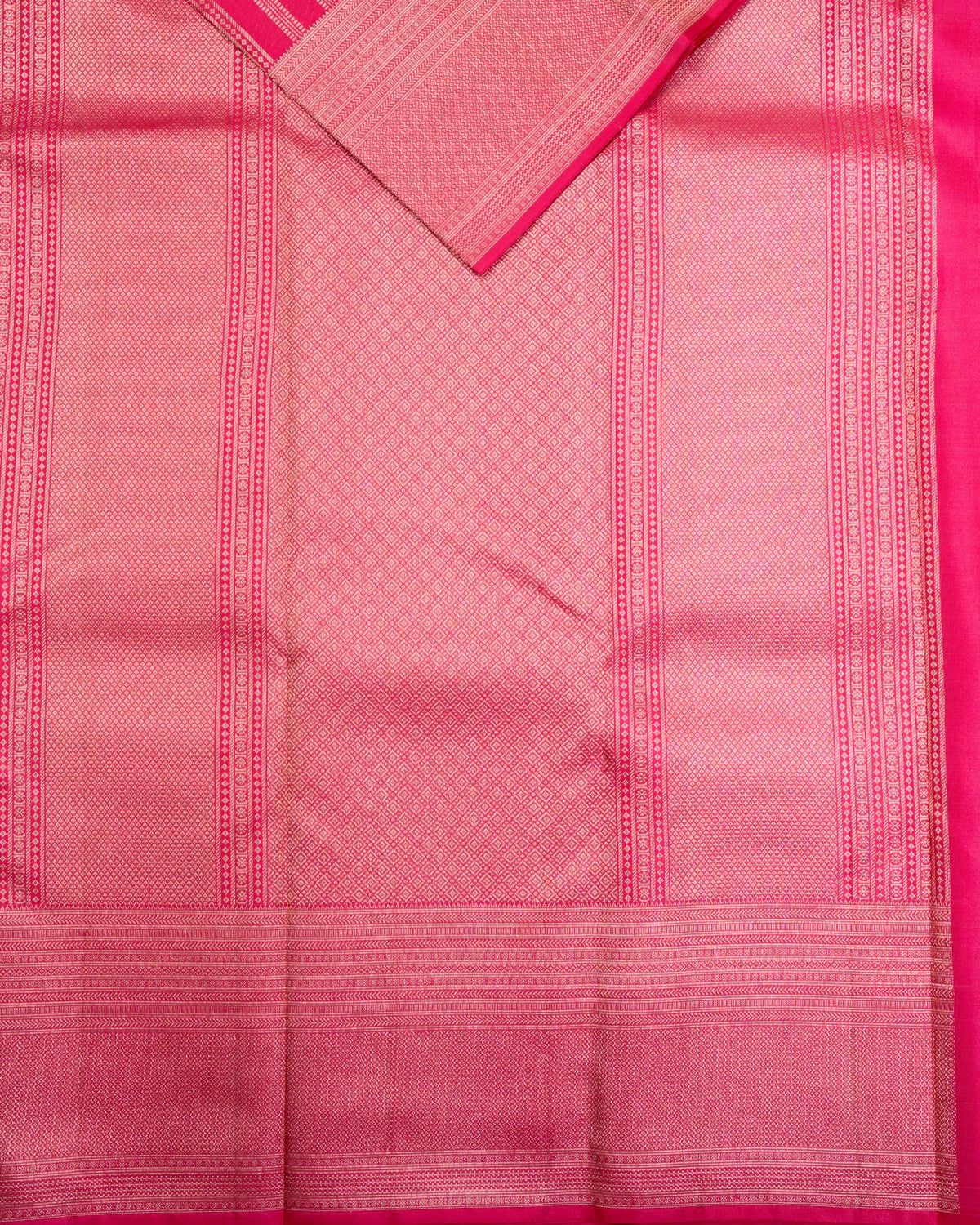 Pure Handloom Kanchipuram Silk Saree with Traditional Lines Brocade