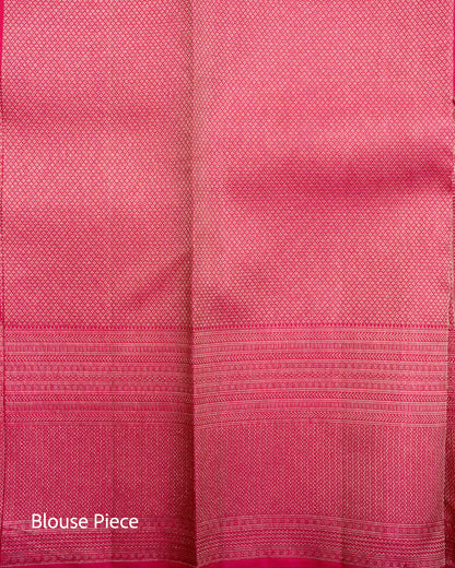 Pure Handloom Kanchipuram Silk Saree with Traditional Lines Brocade