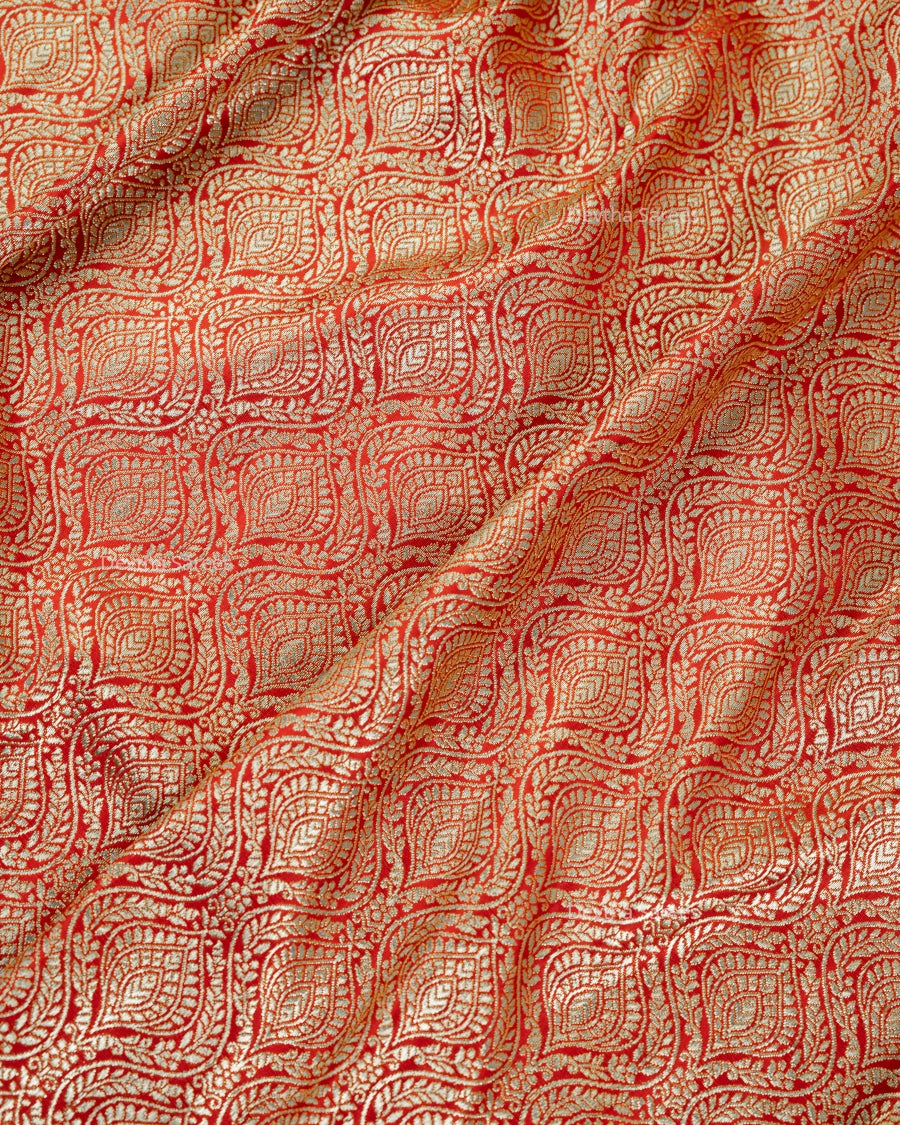 Red Premium Banarasi Katan Brocade Silk Saree (D2)