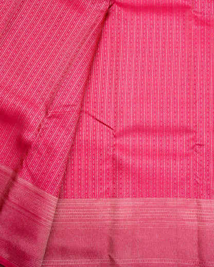 Pure Handloom Kanchipuram Silk Saree with Traditional Lines Brocade