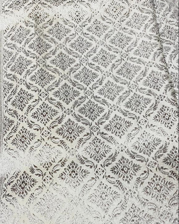 Premium Banarasi Katan Brocade Silk Saree [Design 13 Silver]