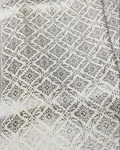 Premium Banarasi Katan Brocade Silk Saree [Design 13 Silver]