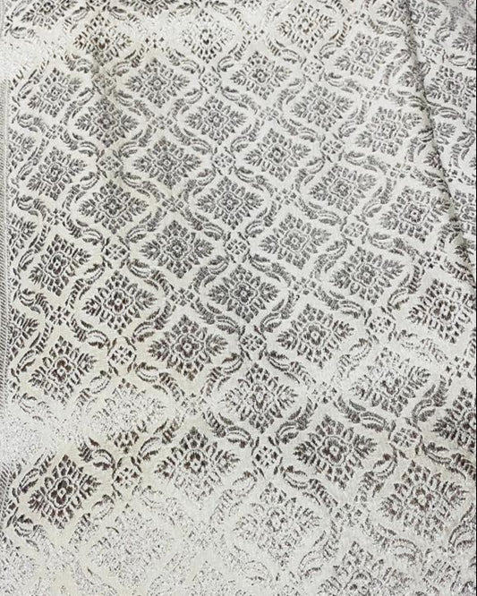 Premium Banarasi Katan Brocade Silk Saree [Design 13 Silver]