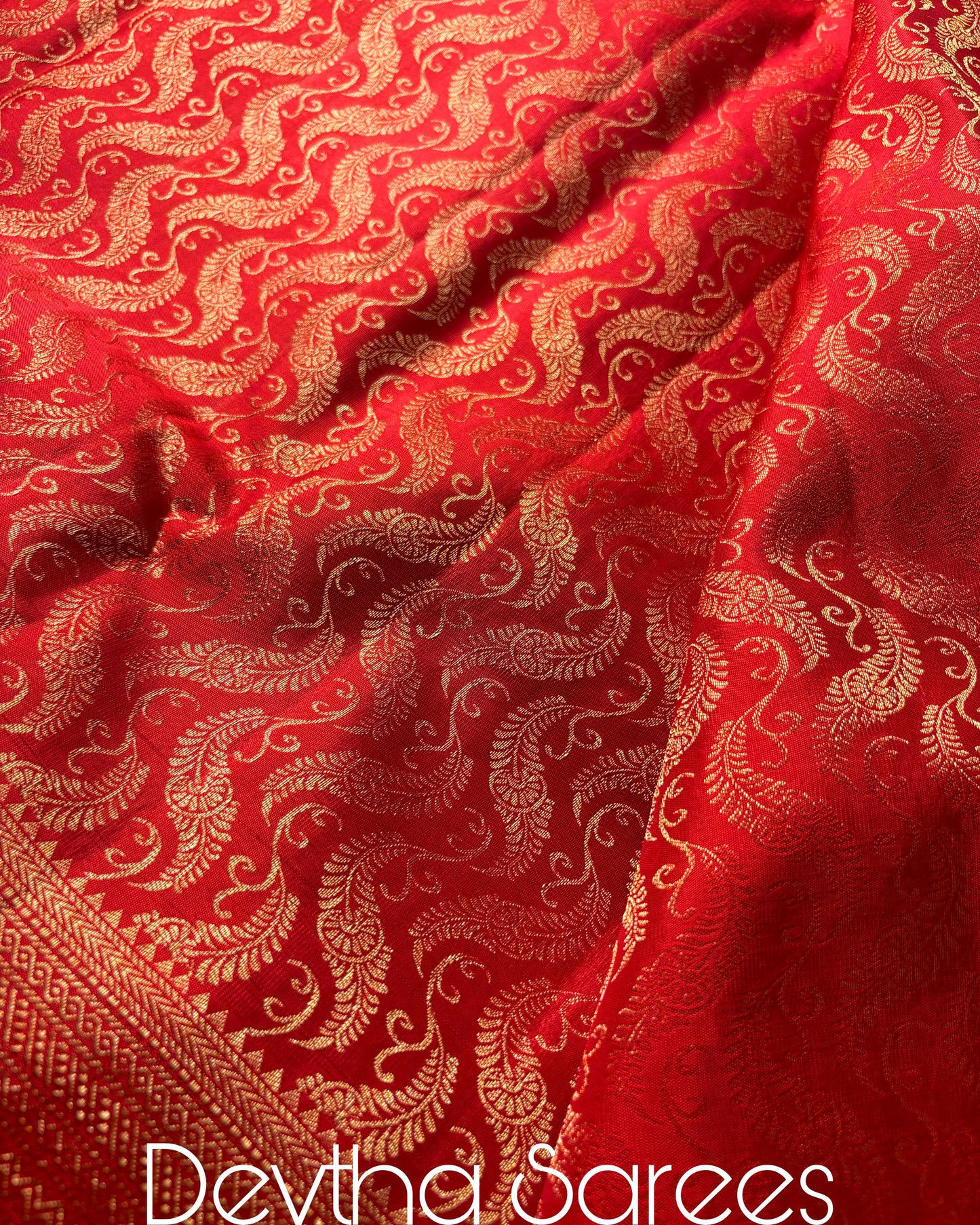 Premium Pure Kanchipuram Brocade Saree [Royal Red]