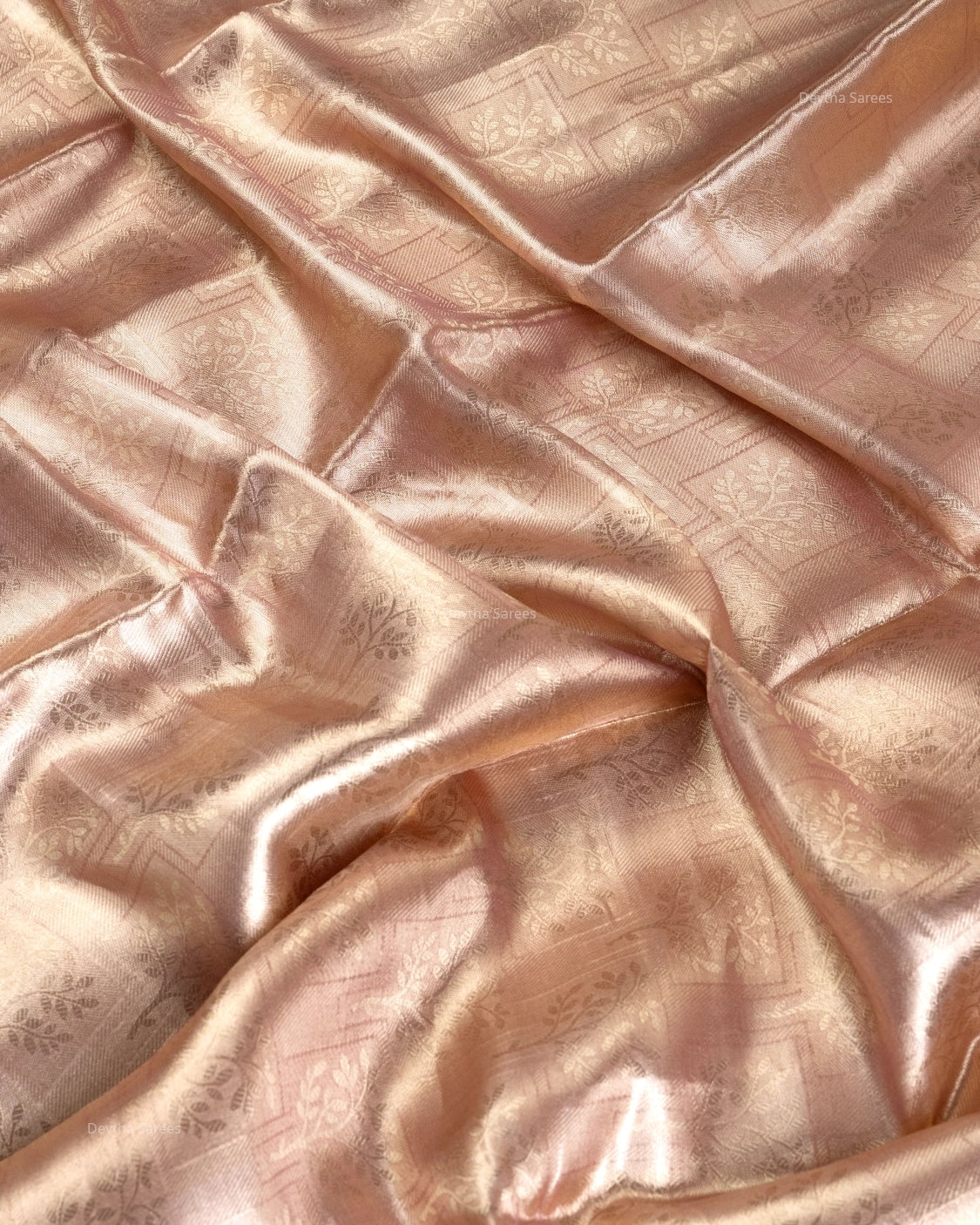 Liquid Gold - Pink Handwoven Pure Mulberry Brocade Silk Saree