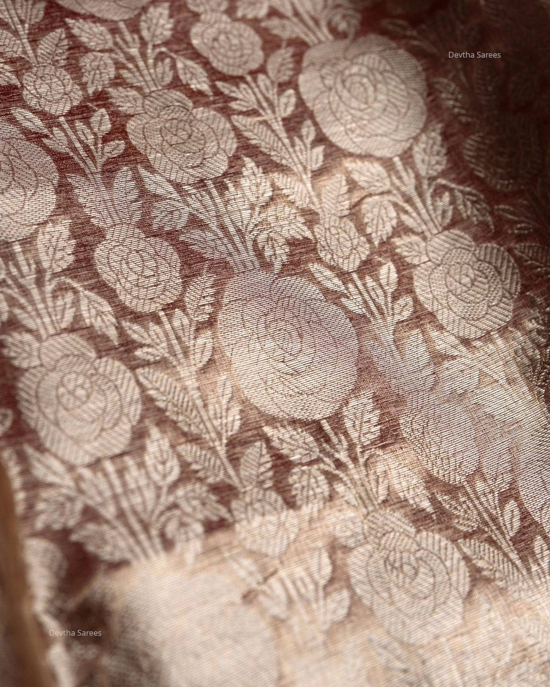 Liquid Gold - Hippie Pink Handwoven Pure Mulberry Brocade Silk Saree