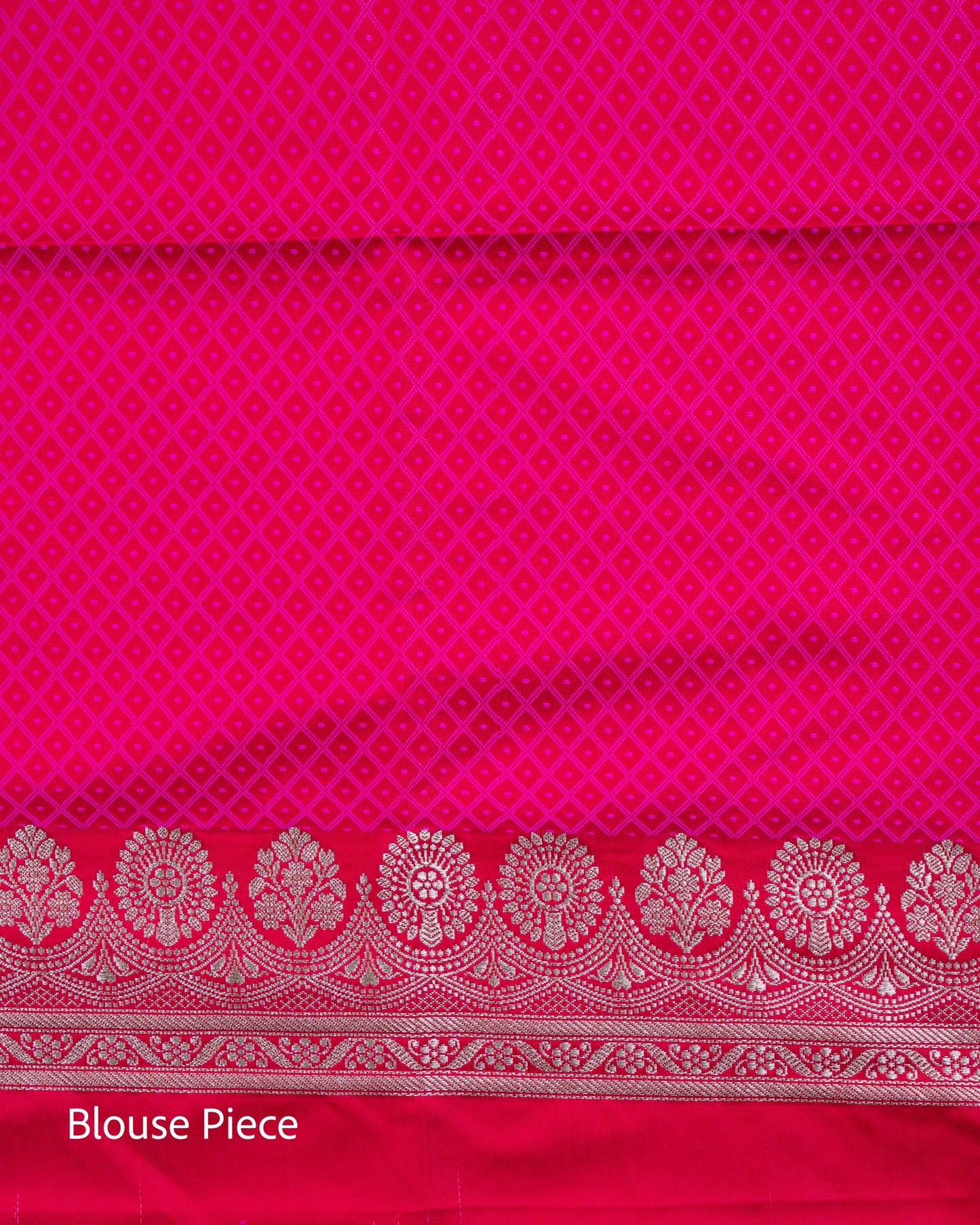 Rani Pink Banarasi Mashru Katan Silk Saree with buttas