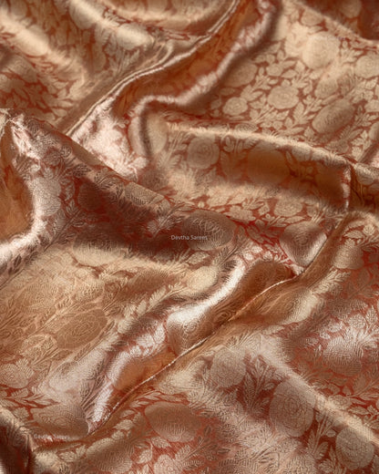 Liquid Gold - Red Handwoven Pure Mulberry Brocade Silk Saree