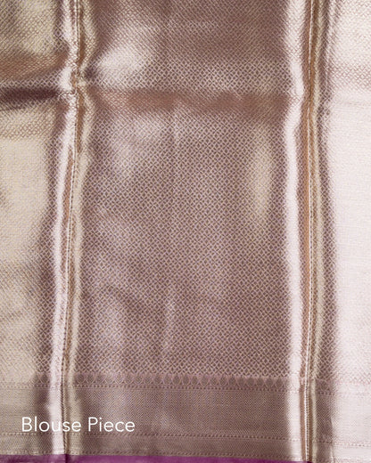Liquid Gold - Seoul Purple Handwoven Pure Mulberry Brocade Silk Saree