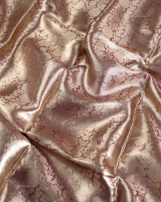 Liquid Gold - Seoul Purple Handwoven Pure Mulberry Brocade Silk Saree