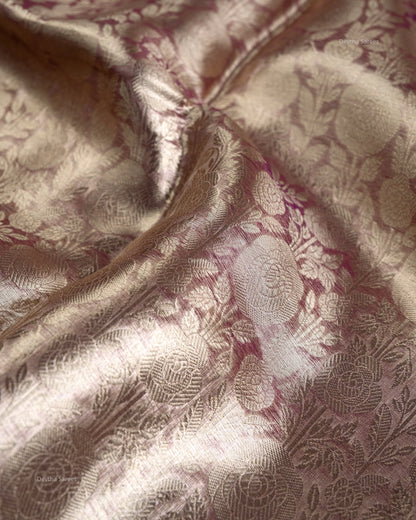 Liquid Gold - Seoul Purple Handwoven Pure Mulberry Brocade Silk Saree
