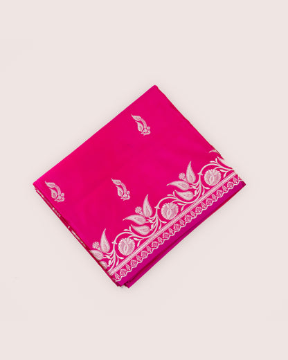 Rani Pink Mashru Katan Silk Saree with buttas