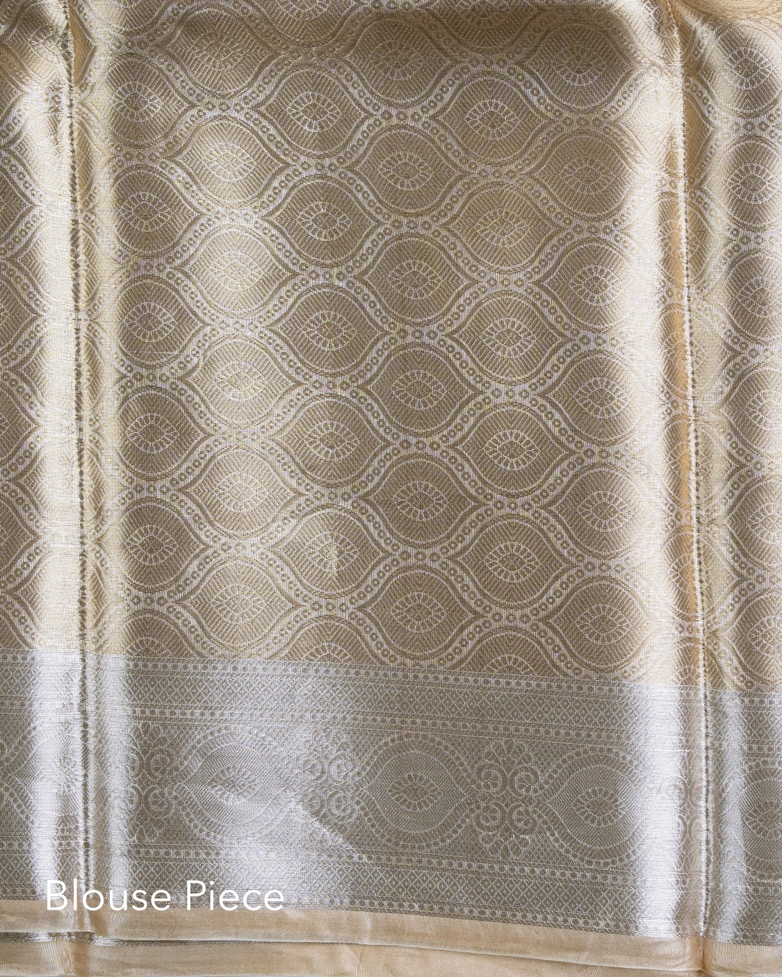 Liquid Gold - Irish Cream Color Handwoven Pure Mulberry Brocade Silk Saree