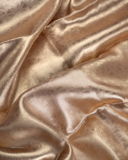 Liquid Gold - Pastel Pink Handwoven Pure Mulberry Brocade Silk Saree
