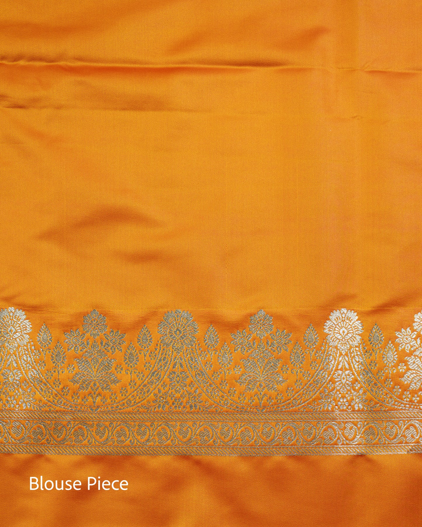 Tangerine Orange Mashru Katan Silk Saree with small buttas