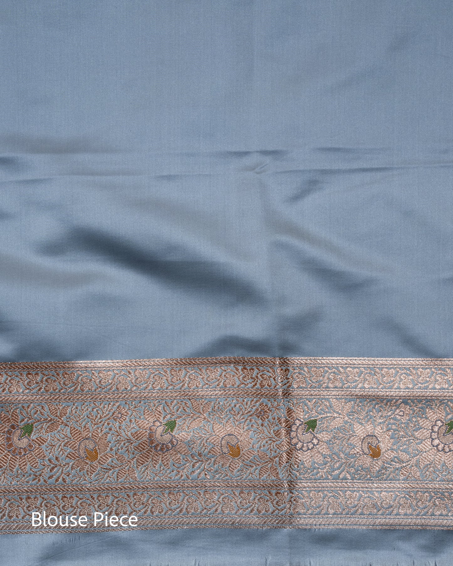 Pastel Blue Banarasi Mashru Katan Silk Saree with small buttas