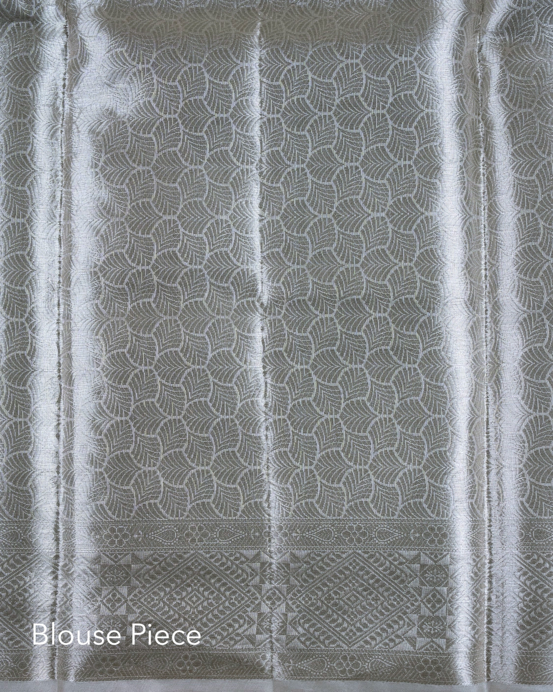 Liquid Silver - Silver Handwoven Pure Mulberry Brocade Silk Saree