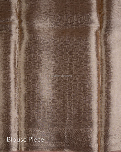 Liquid Gold - Powder Peach Handwoven Pure Mulberry Brocade Silk Saree