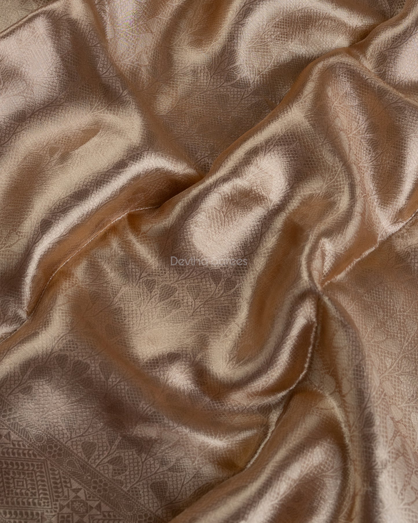 Liquid Gold - Powder Peach Handwoven Pure Mulberry Brocade Silk Saree