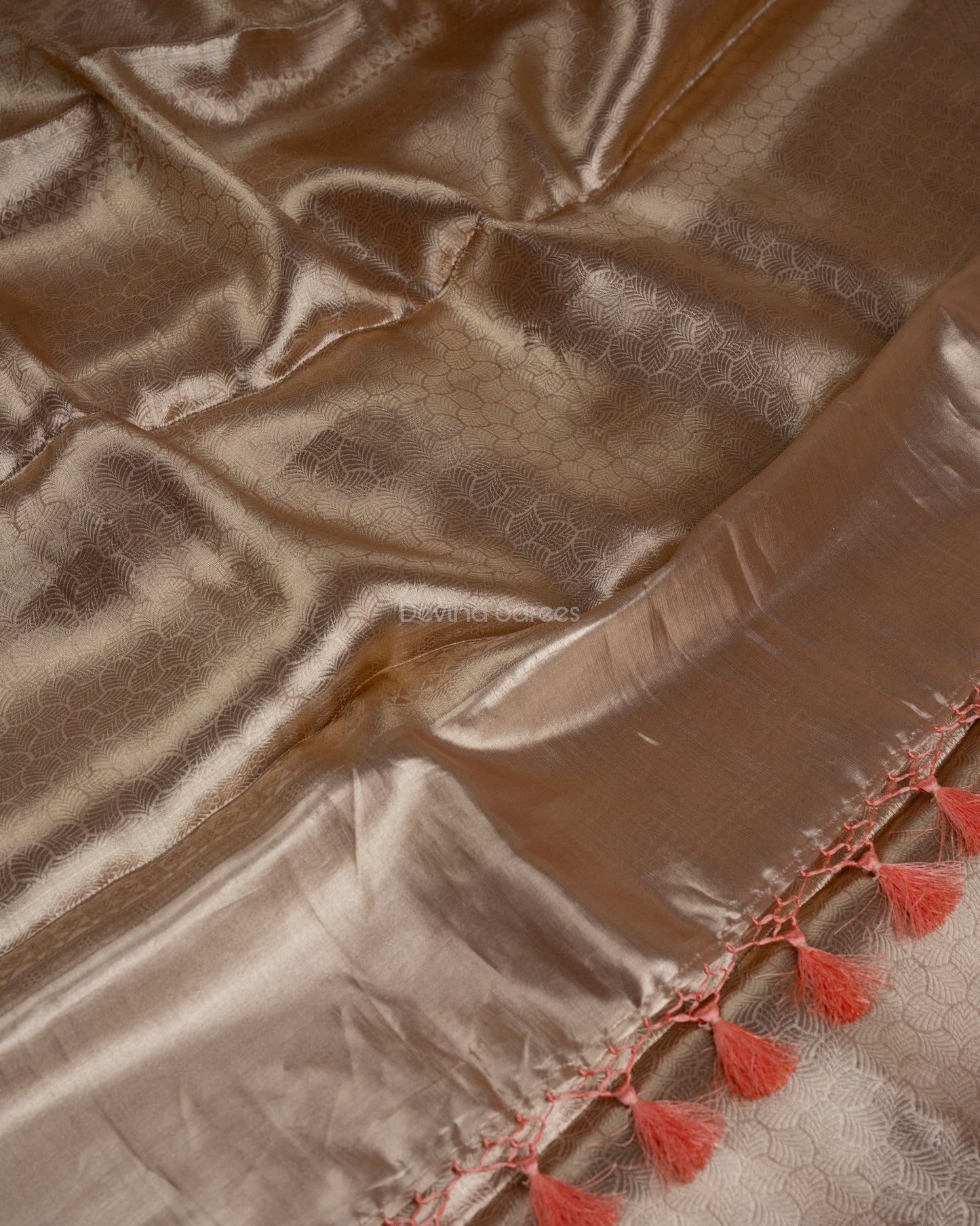Liquid Gold - Powder Peach Handwoven Pure Mulberry Brocade Silk Saree