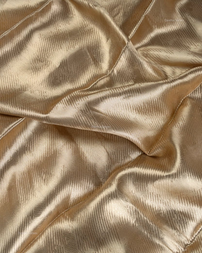 Liquid Gold - Cotton Cream Color Handwoven Pure Mulberry Brocade Silk Saree
