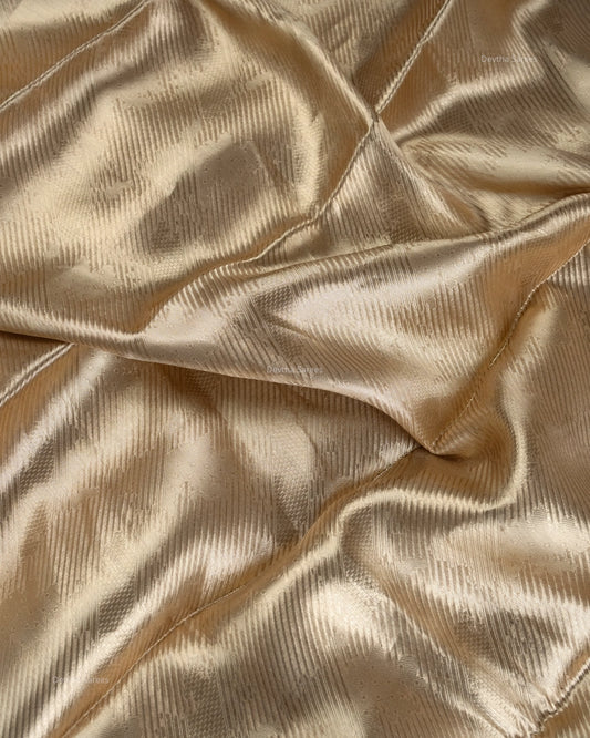 Liquid Gold - Cotton Cream Color Handwoven Pure Mulberry Brocade Silk Saree