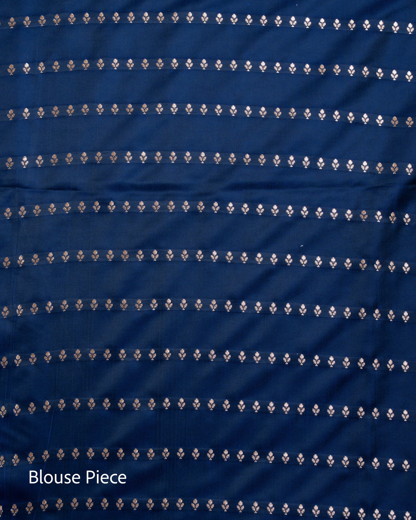 Deep Royal Blue Mashru Katan Silk Saree with Buttas