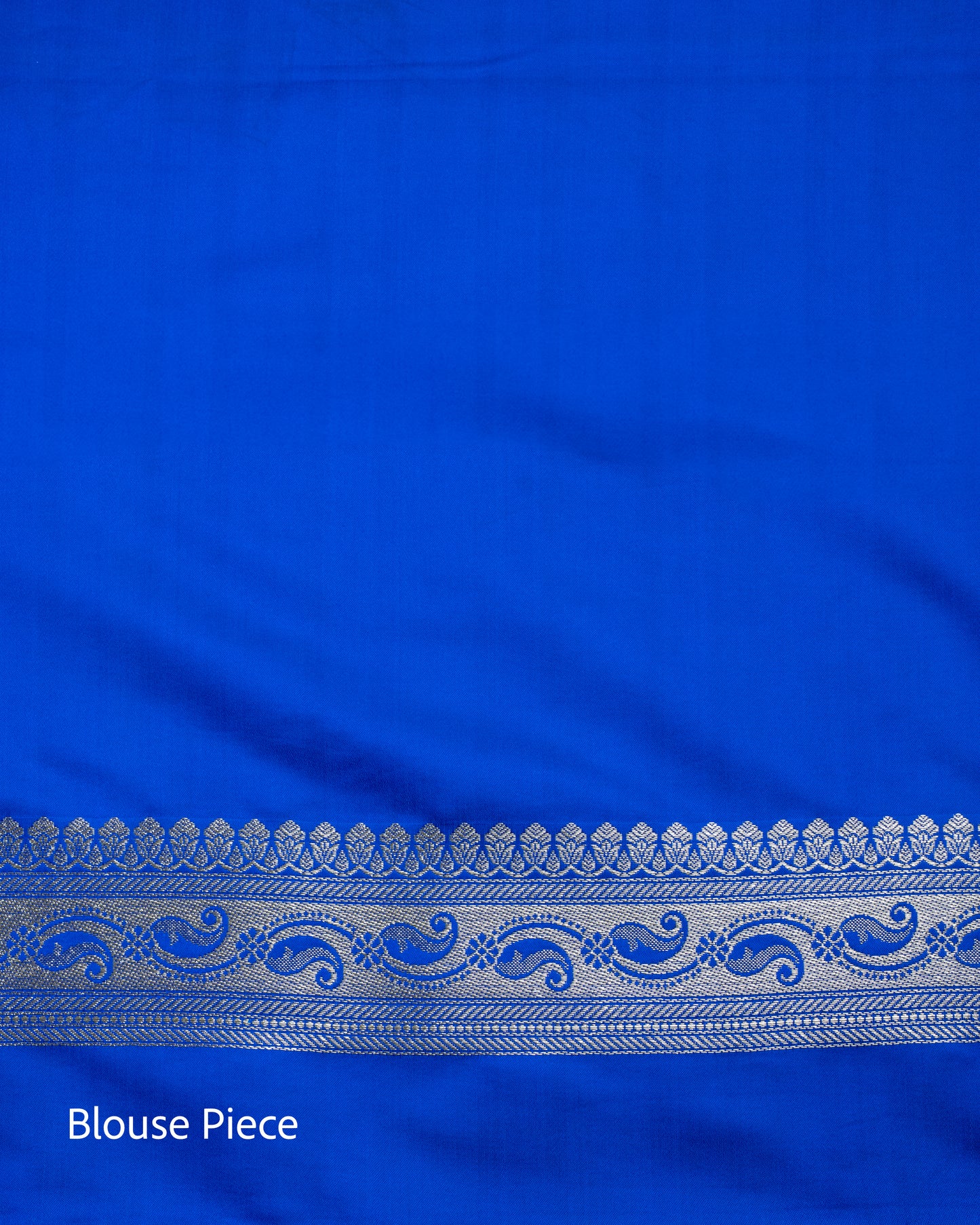 Royal Blue Mashru Katan Silk Saree with Floral Jaal Weave