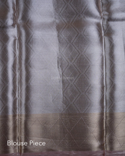 Liquid Gold - Moody Pink Handwoven Pure Mulberry Brocade Silk Saree
