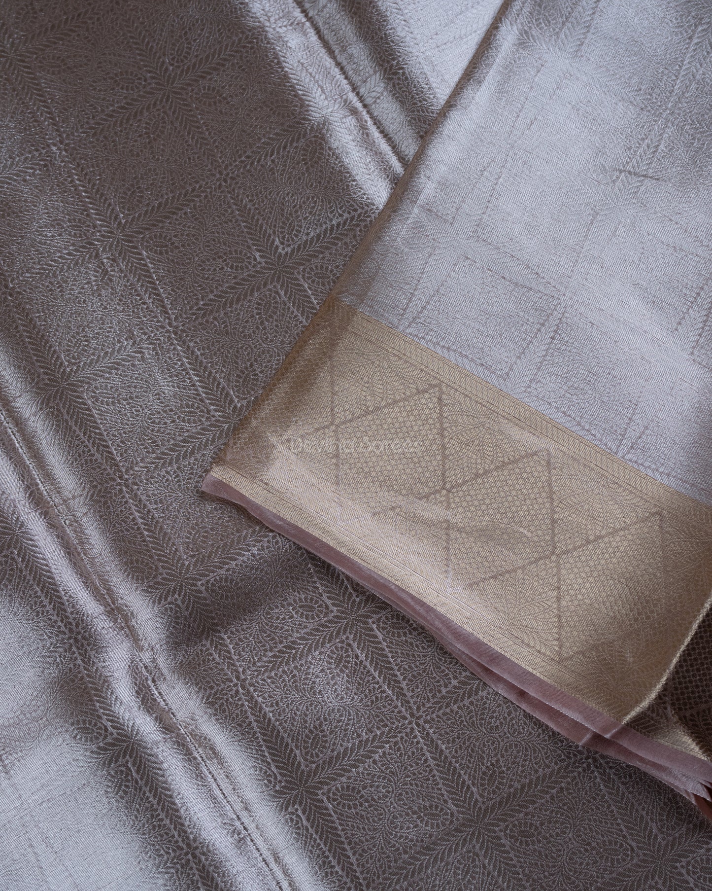 Liquid Gold - Moody Pink Handwoven Pure Mulberry Brocade Silk Saree