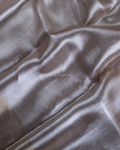 Liquid Gold - Moody Pink Handwoven Pure Mulberry Brocade Silk Saree