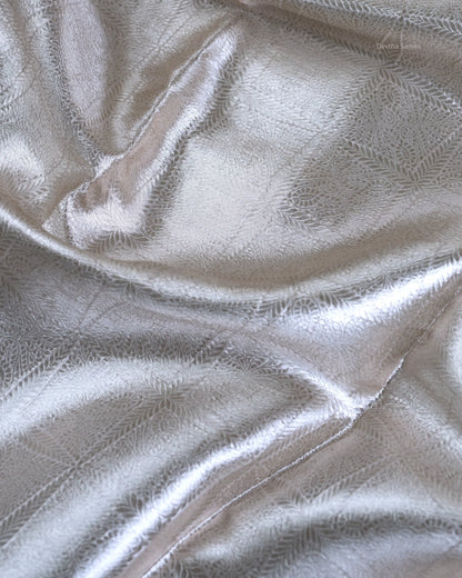 Liquid Gold - Silver Color Handwoven Pure Mulberry Brocade Silk Saree