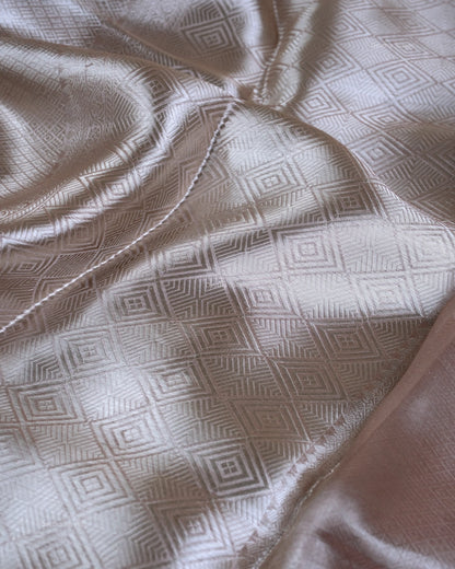 Liquid Gold - Blush Pink Handwoven Pure Mulberry Brocade Silk Saree