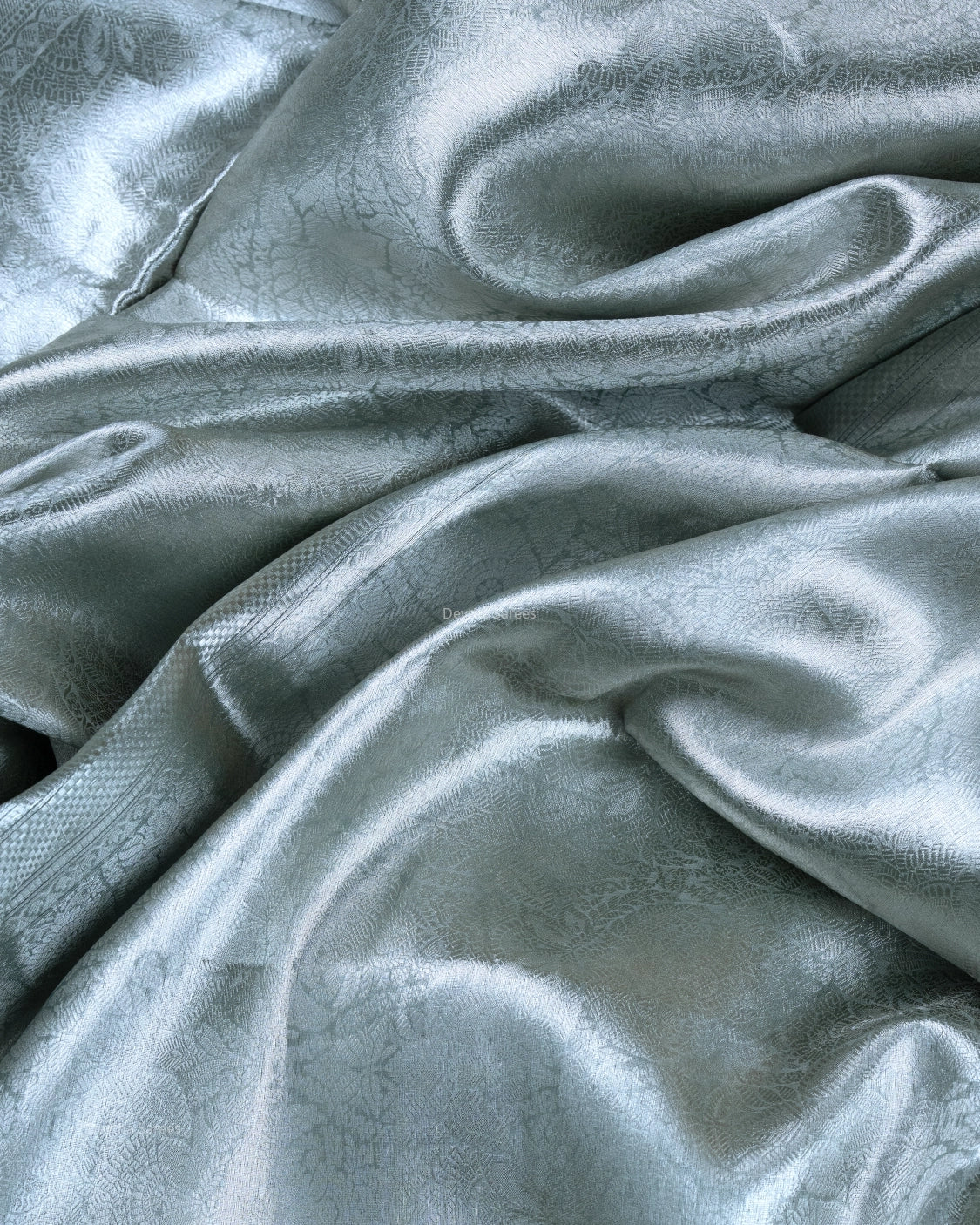 Liquid Silver - Powder Blue Handwoven Pure Mulberry Brocade Silk Saree