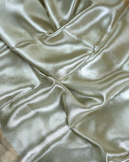 Liquid Gold - Olive Green Handwoven Pure Mulberry Brocade Silk Saree