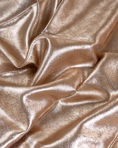 Liquid Gold - Spanish Peach Handwoven Pure Mulberry Brocade Silk Saree