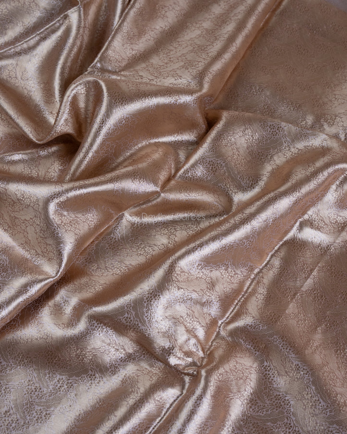 Liquid Gold - Spanish Peach Handwoven Pure Mulberry Brocade Silk Saree