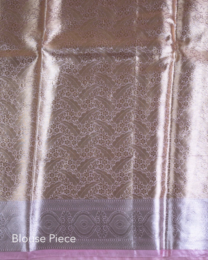 Liquid Gold - Supreme Pink Handwoven Pure Mulberry Brocade Silk Saree