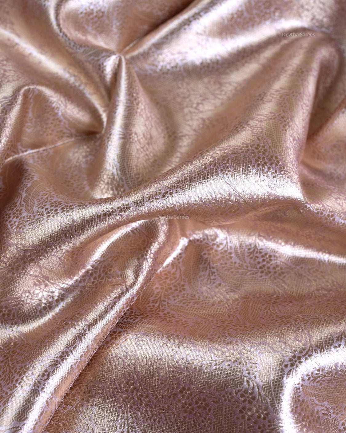 Liquid Gold - Supreme Pink Handwoven Pure Mulberry Brocade Silk Saree