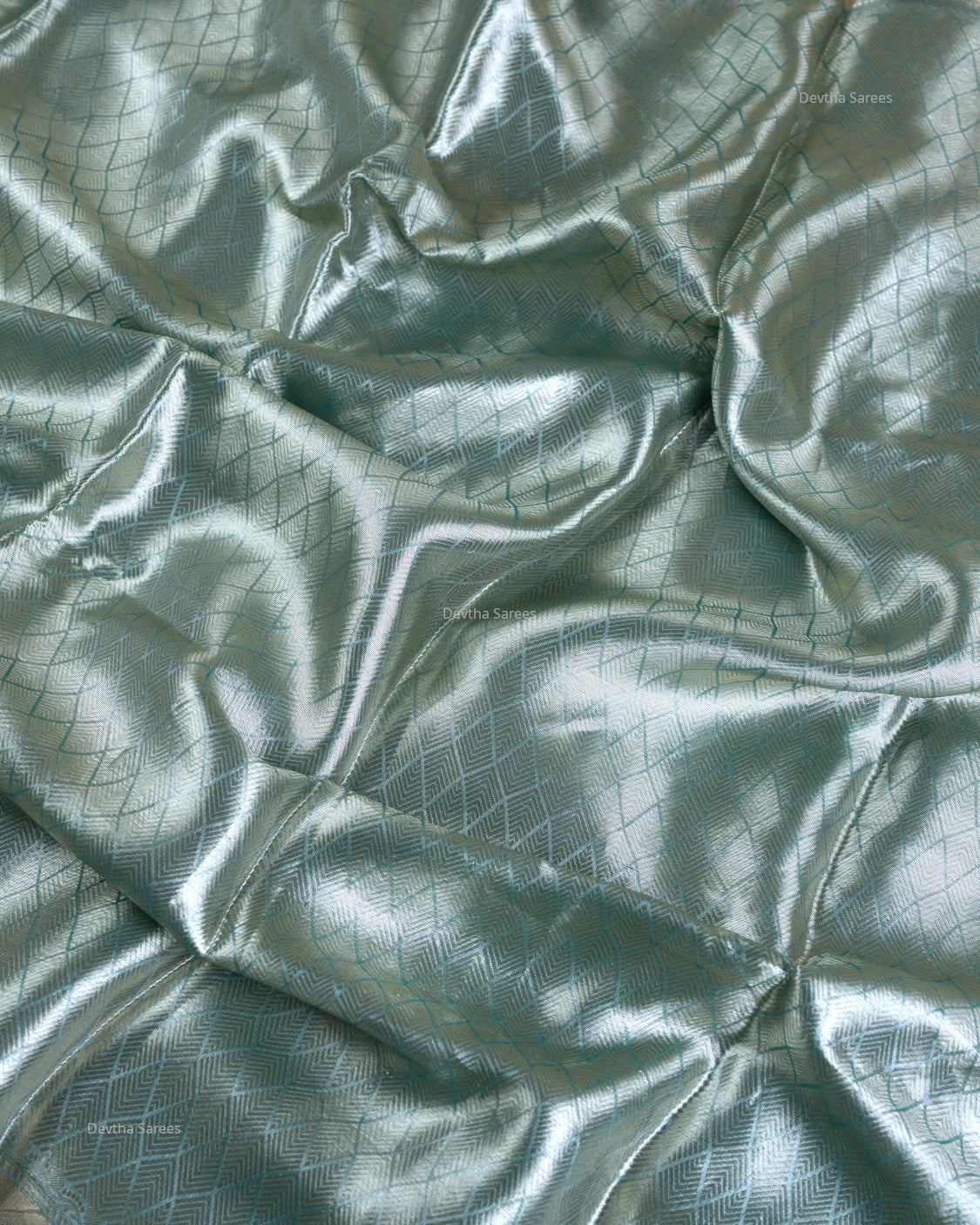 Liquid Gold - Planet Blue Handwoven Pure Mulberry Brocade Silk Saree