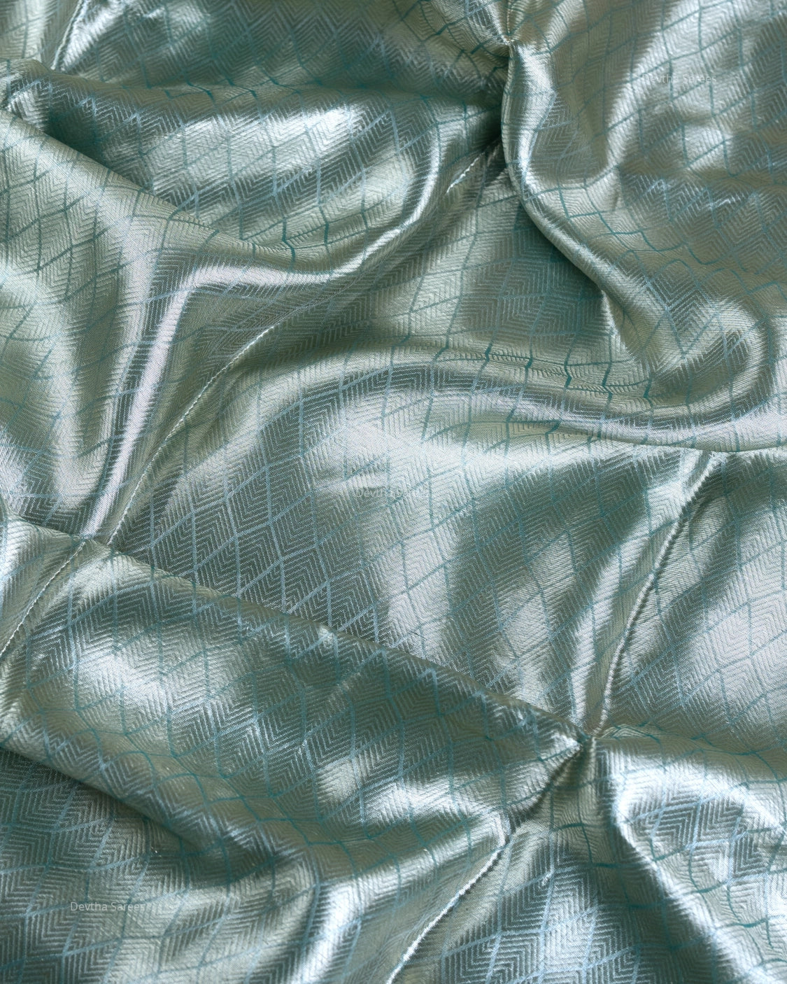 Liquid Gold - Planet Blue Handwoven Pure Mulberry Brocade Silk Saree