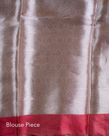 Liquid Gold - Romantic Red Handwoven Pure Mulberry Brocade Silk Saree with Round Pattern