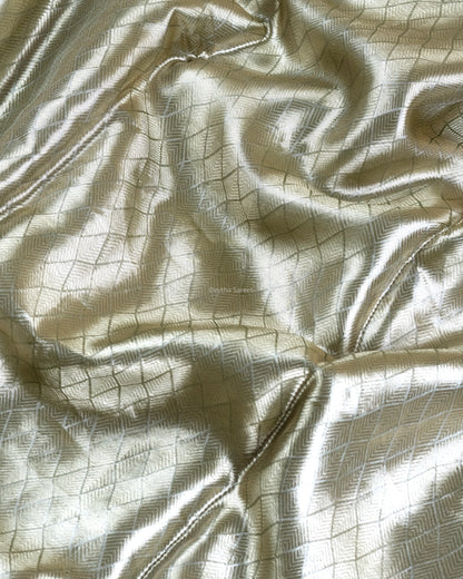 Liquid Gold - Olive Green Handwoven Pure Mulberry Brocade Silk Saree